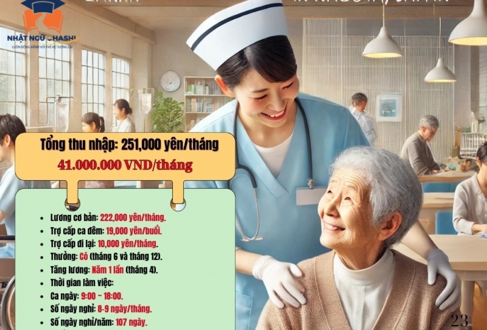 Đơn Hàng Điều Dưỡng Tại Nagoya –Lương 222,000 Yên/Tháng, Trợ Cấp Ca Đêm Cao, Môi Trường Làm Việc Chuyên Nghiệp style=