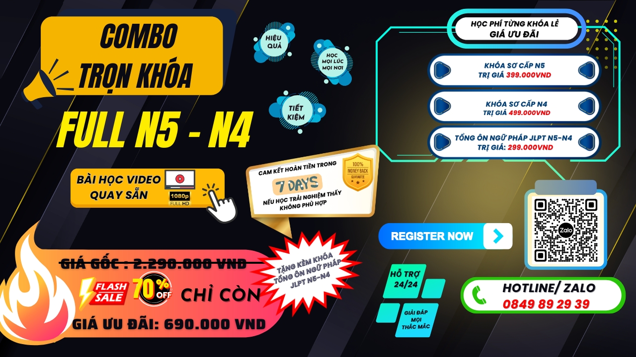 Tổng quan lộ trình khóa học tiếng nhật N5 N4 online 