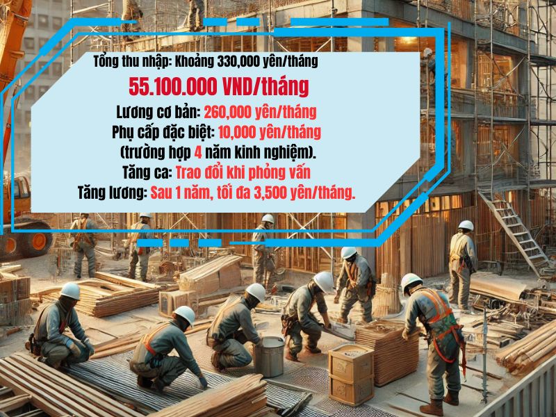 đơn hàng Xây dựng XKLĐ Nhật Bản