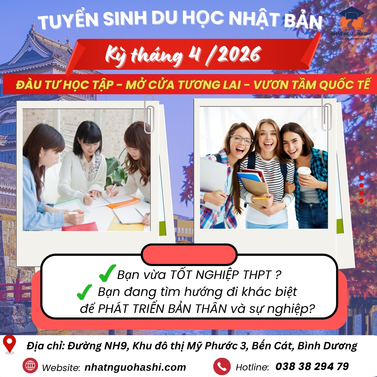  Du học Nhật Bản kỳ tháng 04/2026