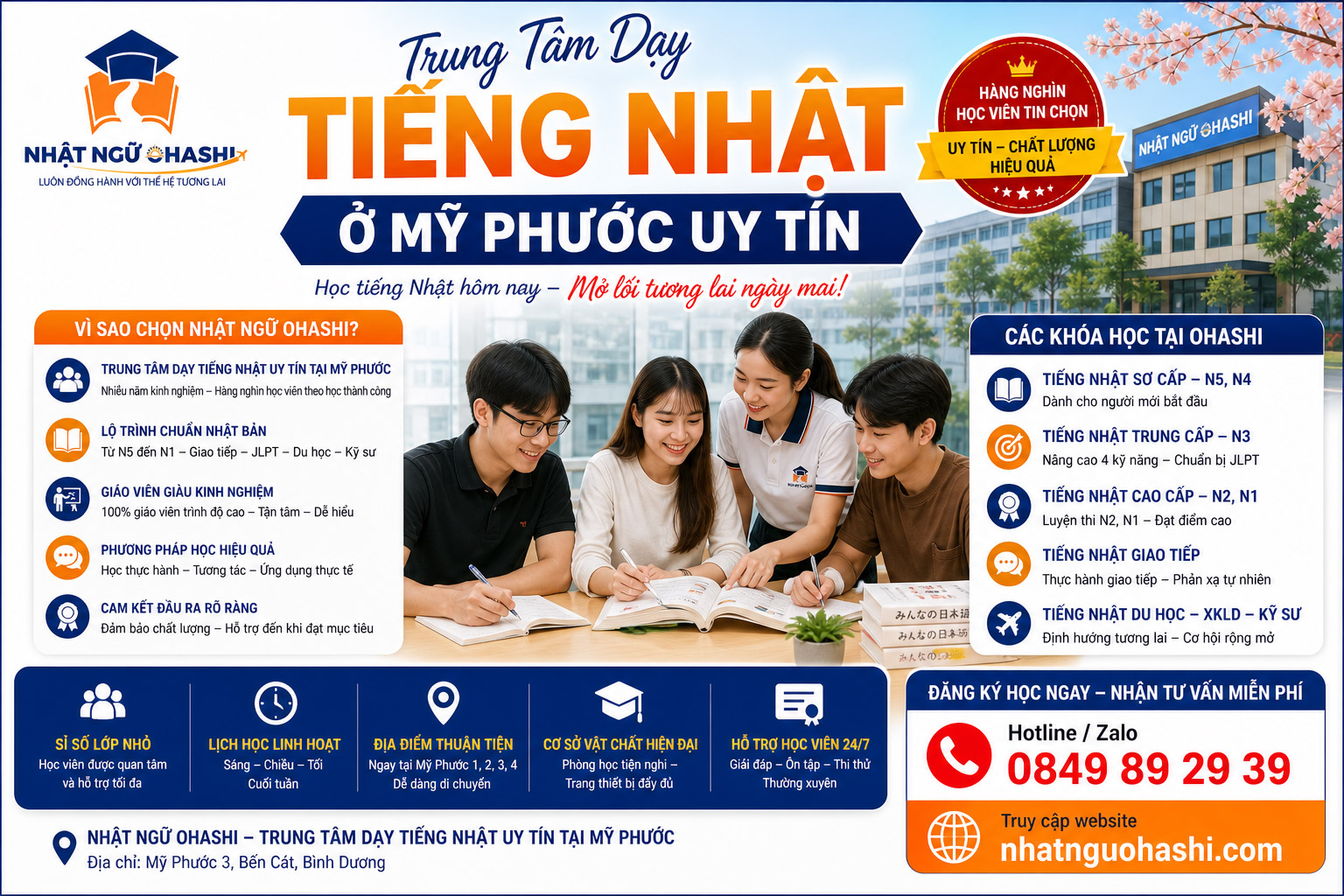 Nhật ngữ Ohashi trung tâm dạy tiếng nhật ở mỹ phước bến cát bình dương uy tín