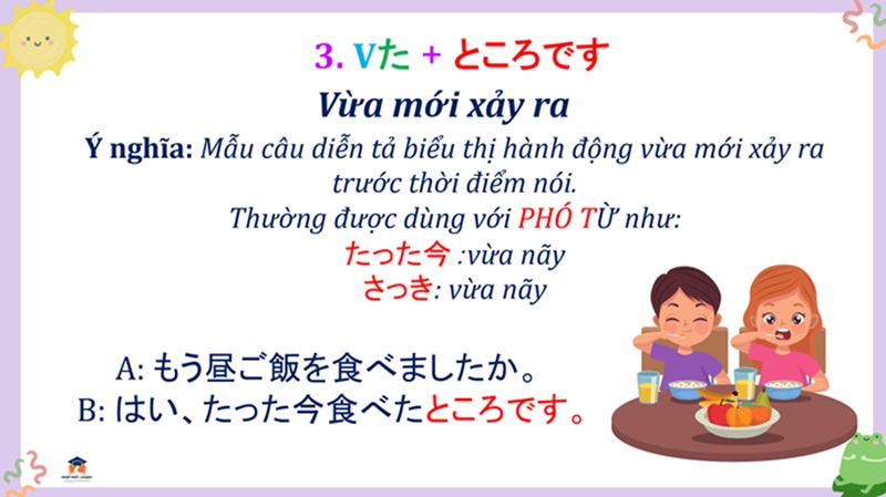 phan-biet-～たばかり-～たところ